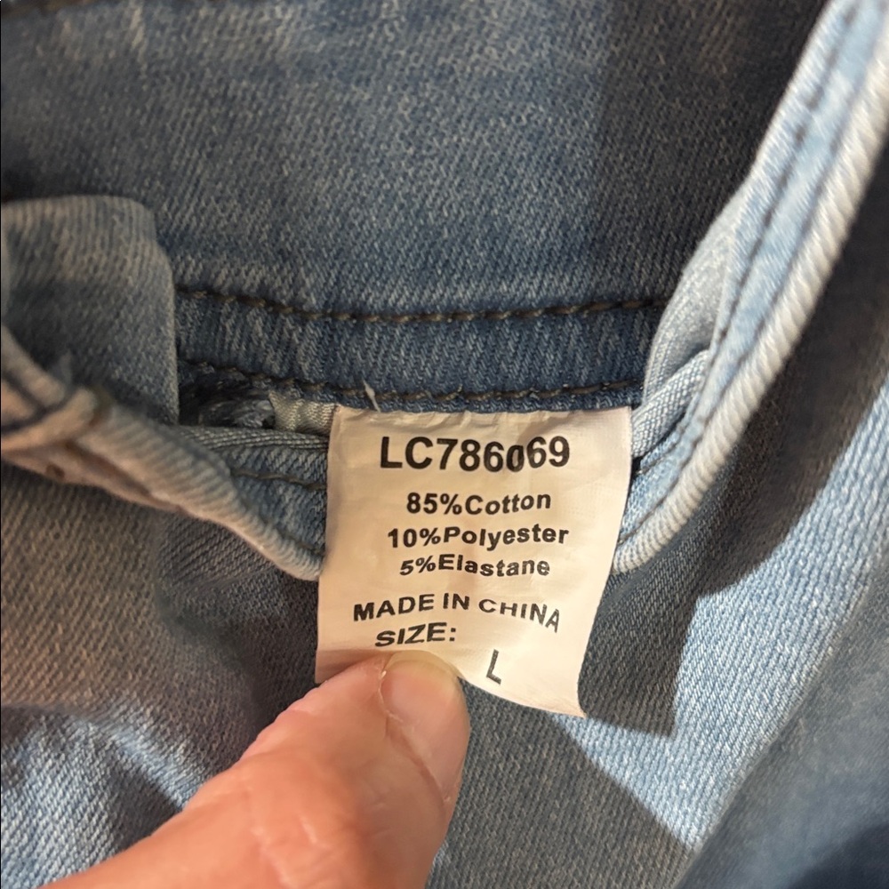 Light Blue Denim Short Overalls - Picture 7 of 10